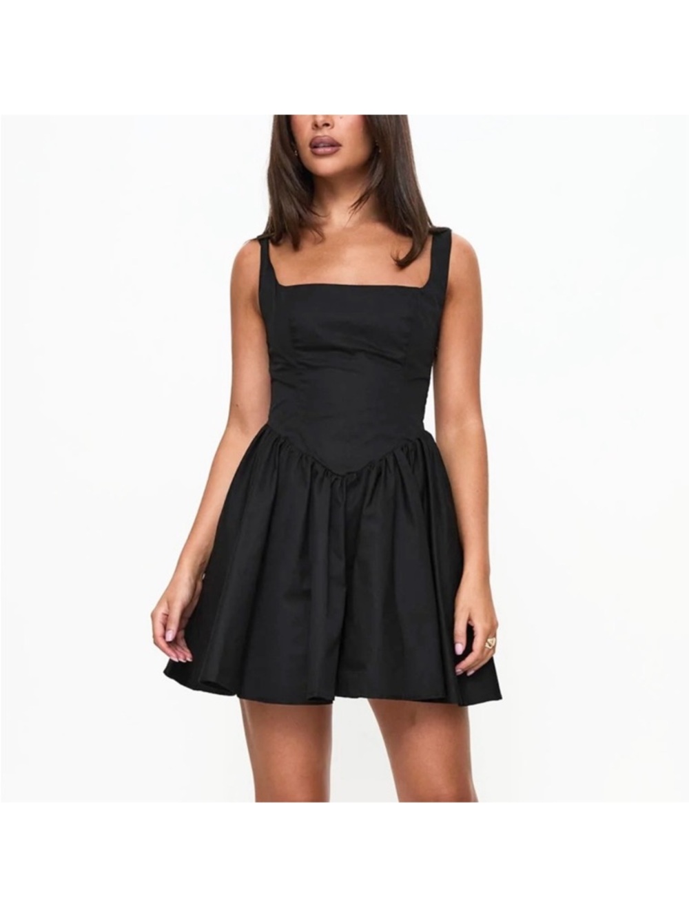 🆕- Princess Polly-STRAPLIE MINI DRESS BLACK. Size: 8 - Picture 2 of 12